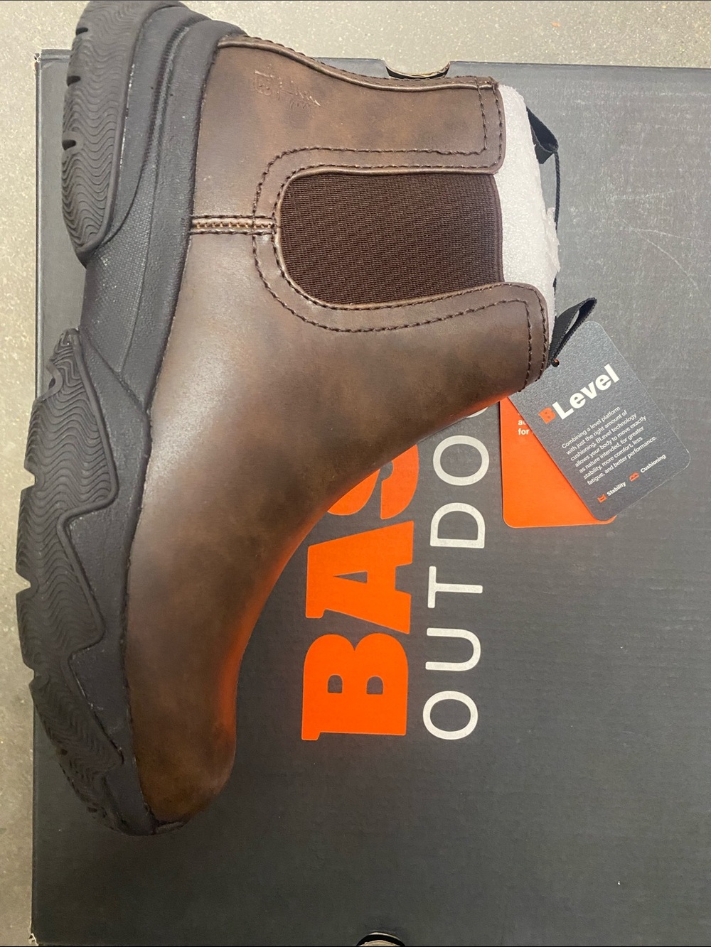 Bass Brown Leather Chelsea Combat Boot with Black Sole